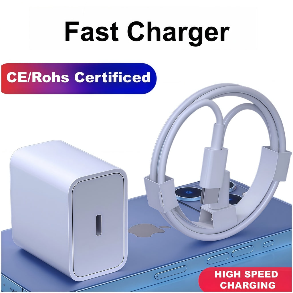 Fast Charger and Cable for Apple Phones, 3C Certificed