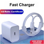 Fast Charger and Cable for Apple Phones, 3C Certificed