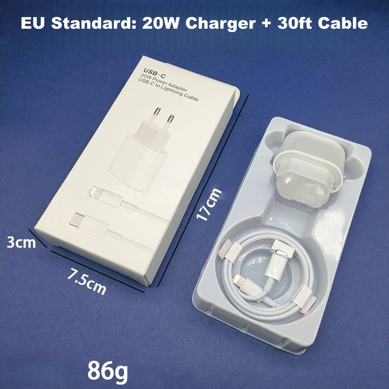 Fast Charger and Cable for Apple Phones, 3C Certificed