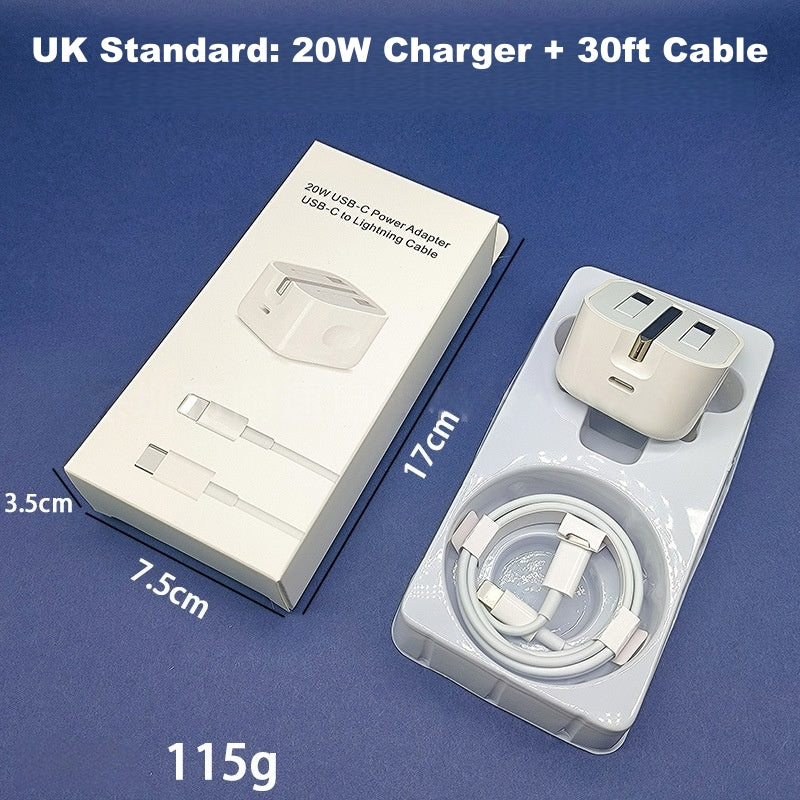 Fast Charger and Cable for Apple Phones, 3C Certificed