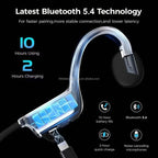 Bone Conduction for Bluetooth 5.4 Headphones with LED Battery Indicator Enhanced Audio Experience and Cutting-Edge Technology