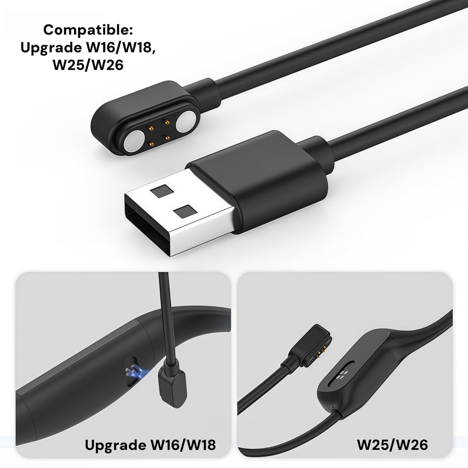 Magnetic USB Charging Cable for Tayogo Swimming Headphones, Compatible for different model