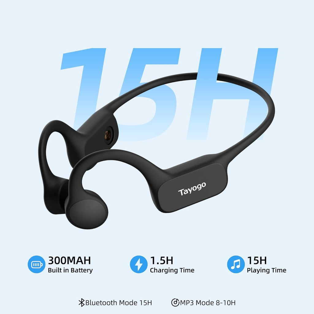 Swimming Headphones, Bone Conduction Open-Ear Headphones for Swimming, 32GB MP3 Player & Bluetooth 5.4, Underwater Swimming Headphones