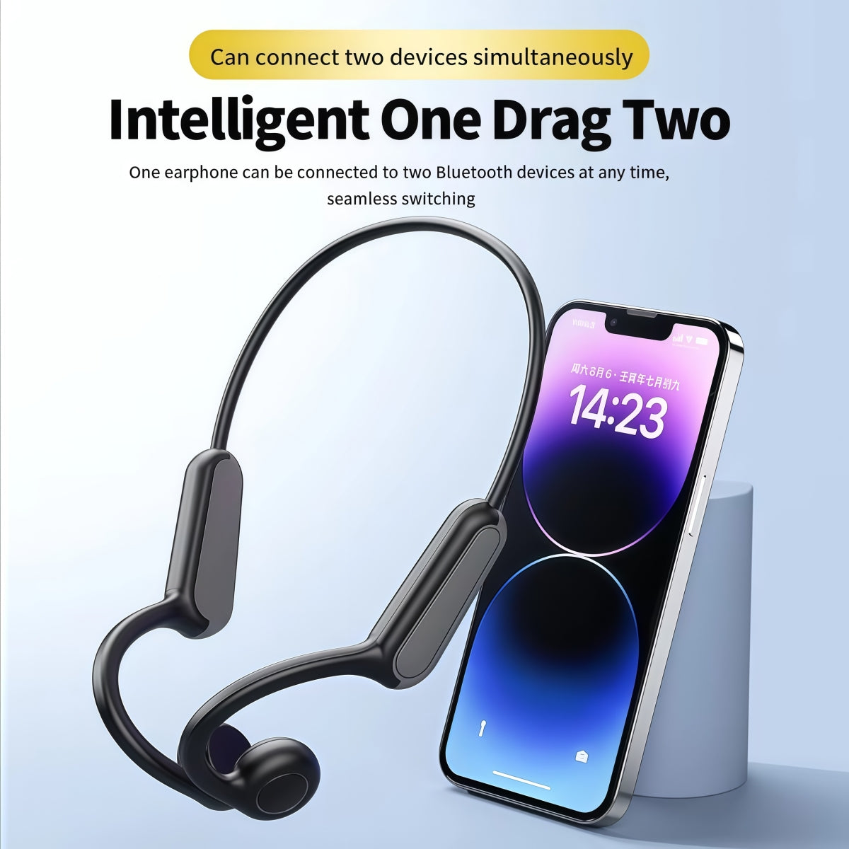 Bone Conduction for Bluetooth 5.4 Headphones with LED Battery Indicator Enhanced Audio Experience and Cutting-Edge Technology
