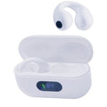 Wireless Open Ear Clip Headphones with Mic, Bluetooth V5.3, 80 Hours Playtime with Charging Case for Running, Workout-White