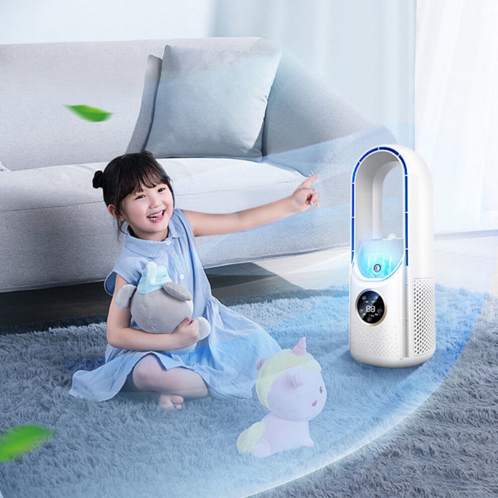 Portable Air Conditioner Fan Rechargeable Air Cooler 6 Speeds Adjustable