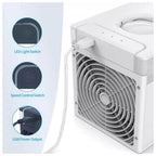 Mini Air Cooler Fan Portable Conditioner Humidifier Purifier USB Room Cooling